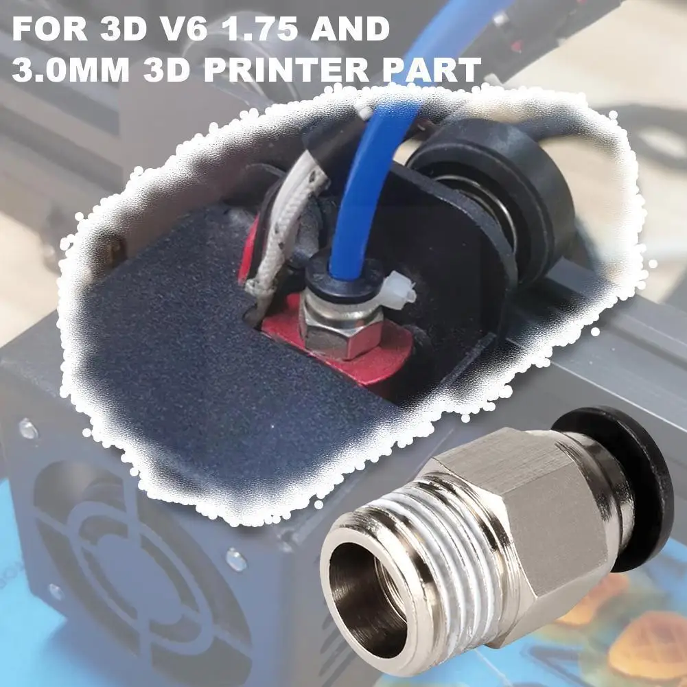 

3d Printer Parts V6 Pneumatic Quick Connector Fitting Pc4 01 M10 For 1.75mm Ptfe Tube Bowden Extruder Reprap Hotend J- M3g0