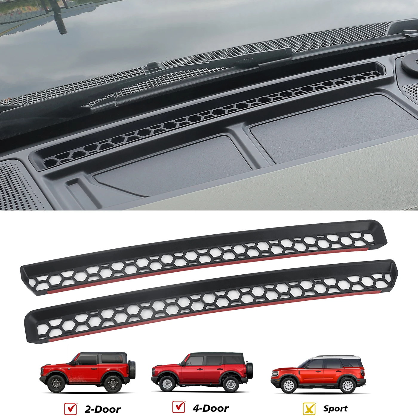 

Подходит для модификации интерьера Ford Bronco, крышка для защиты воздуховыпускного отверстия, передняя панель для защиты от запотевания воздуха