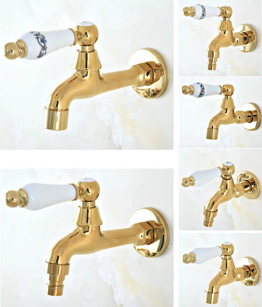

Golden Brass Ceramic Handle Washing Machine Faucet /Garden Water Tap / and Mop Pool Faucet / Laundry Sink Cold Water Taps