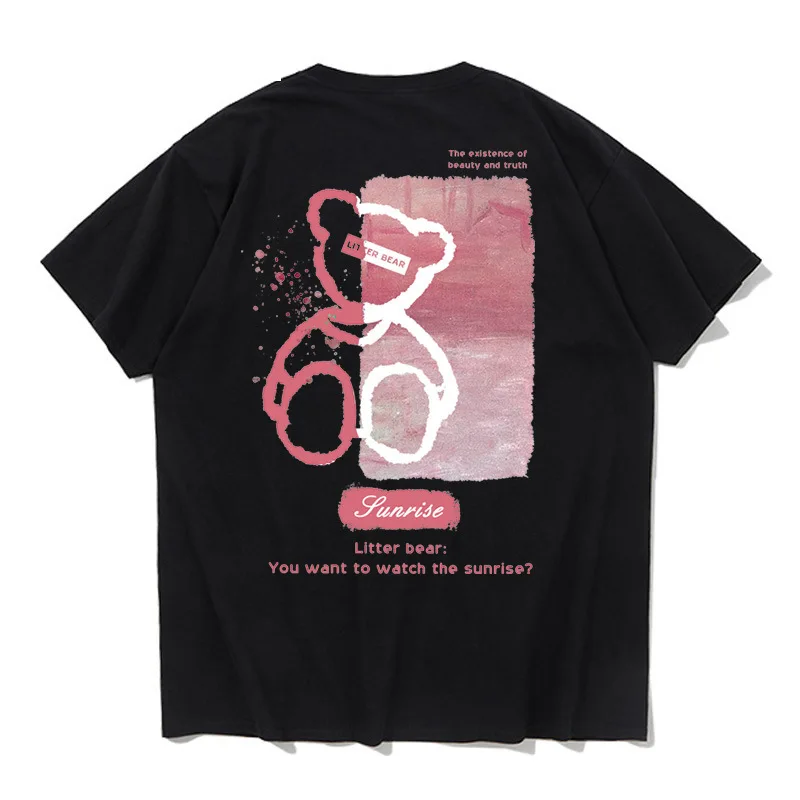 

2022 new spring mens t shirts carton bear mes tees loose fit men clothing drop shipping support