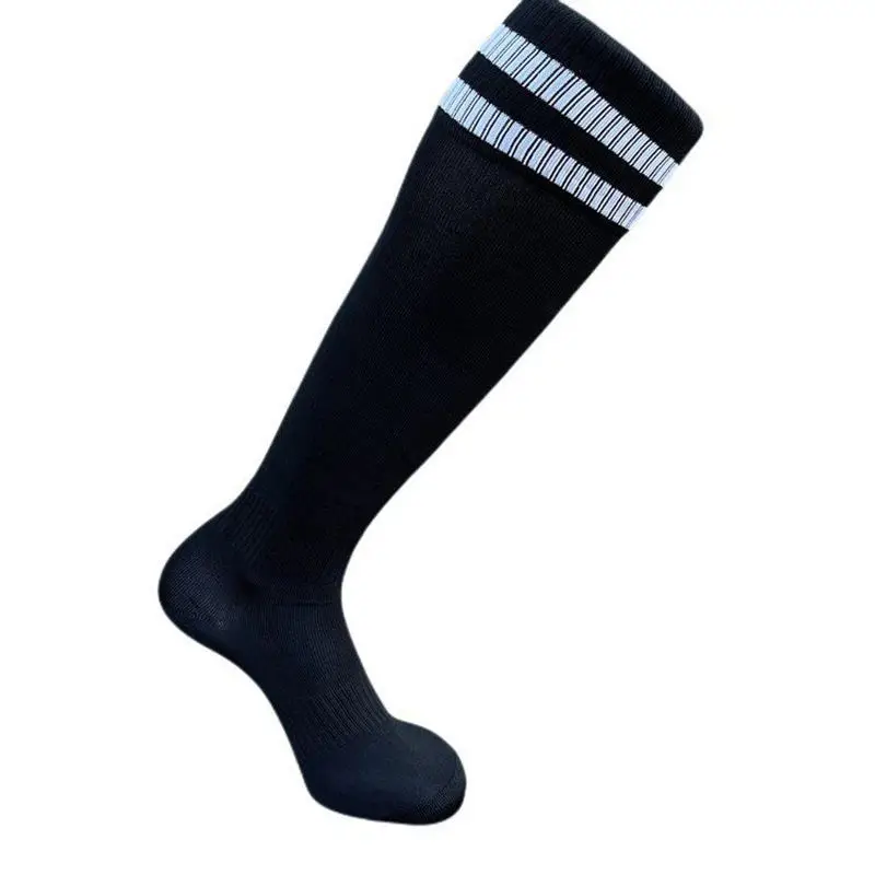 Football Socks Male High Help Sports Socks Thin -the-knee Socks Students Training Adults Two Poles Stripe Stockings Soccer Socks