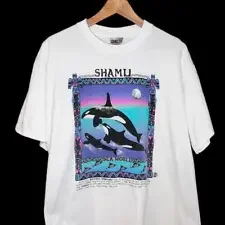 Футболка с длинным или коротким рукавом VTG 90s рисунком китов моря океана природы