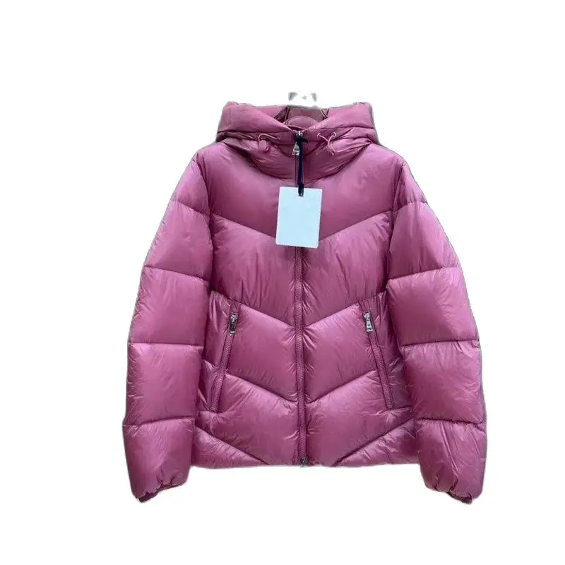 Women's hooded down jacket for autumn and winter V-shaped design Casual jacket Cute girl style loose Warm coat Shop quality