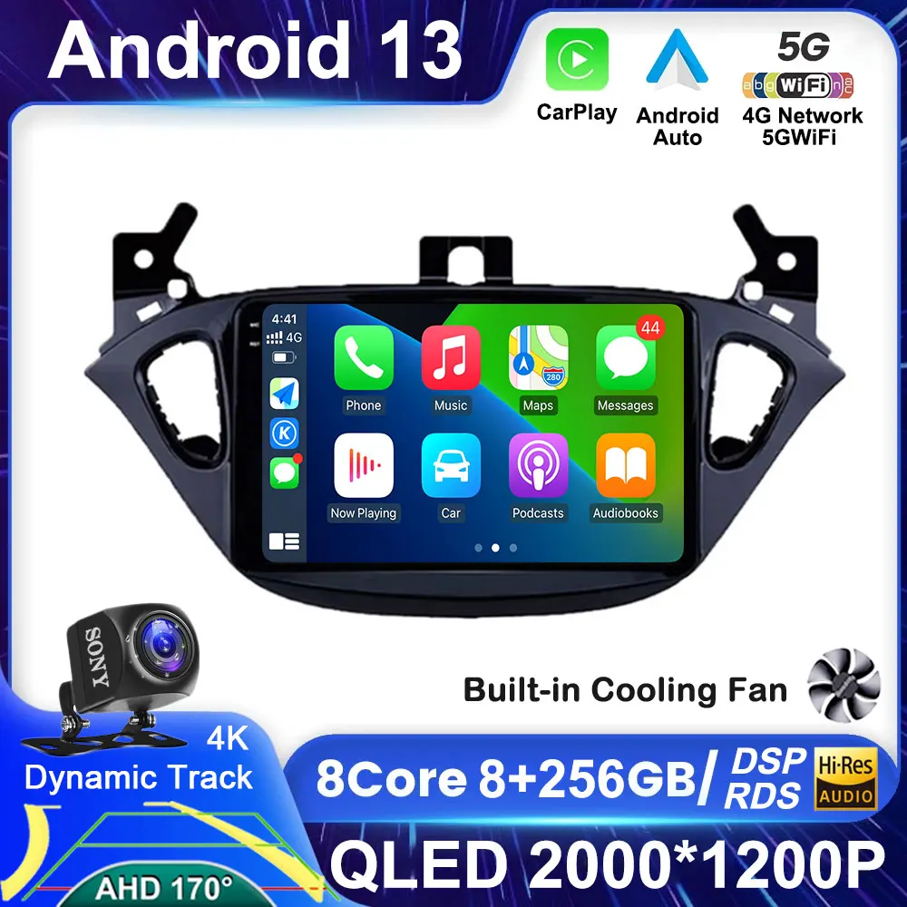 9'' Android 13 For Opel Corsa 2015 - 2019 For Opel Adam 2013 - 2016 Car GPS Multimedia Player Support Radio Mirror Link DSP Auto