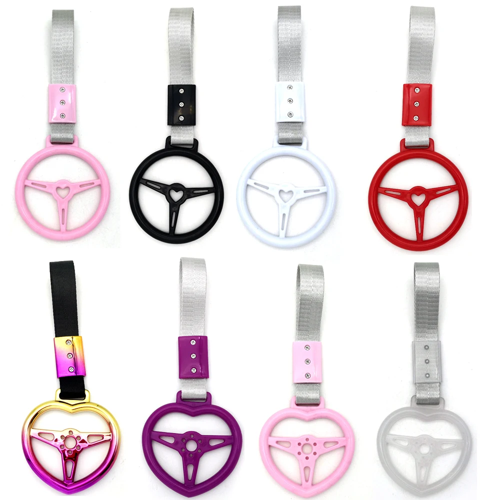 Яркий Автомобильный Буксировочный Ремень Tsurikawa кольцо в форме сердца JDM ручка для