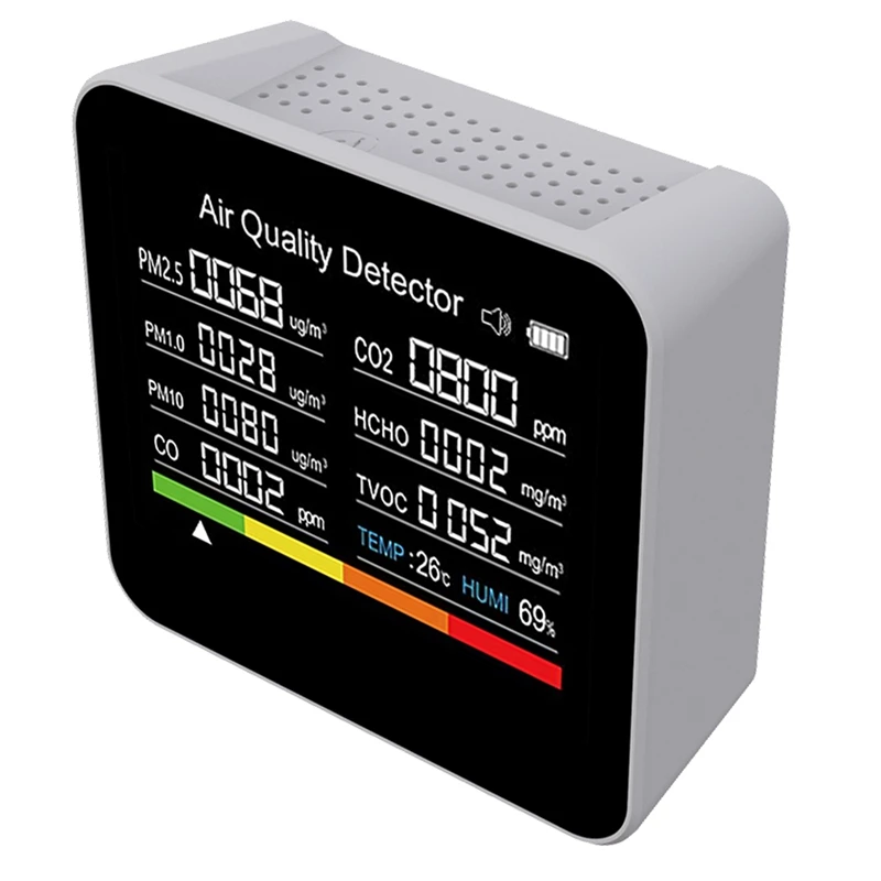 

1 шт. 9 в 1 монитор качества воздуха детектор углекислого газа TVOC HCHO PM2.5 PM1.0 PM10 датчик температуры и влажности