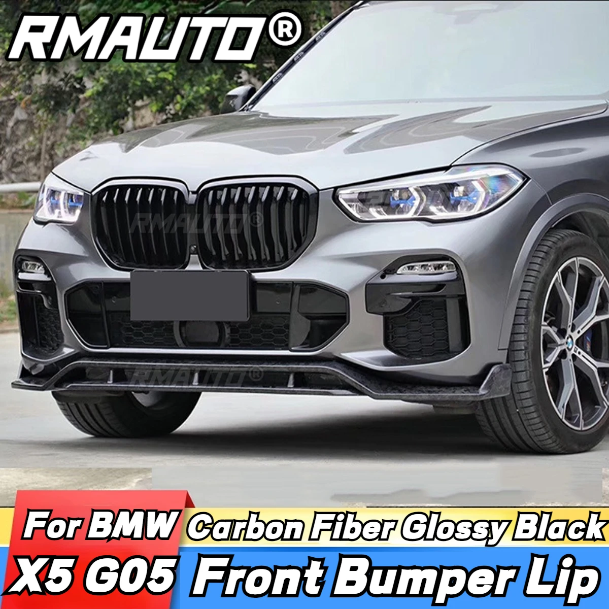 

For BMW X5 G05 Car Front Bumper Spoiler Lip Carbon Fiber Splitter Bumper Guard Protector Body Kit Car Accessories 2019-2022