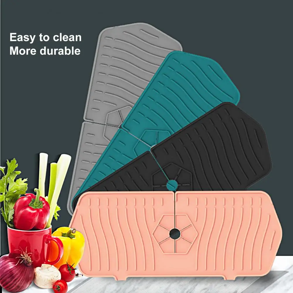 

Great Water Drain Mat Convenient Faucet Splash Guard Food Grade Countertop Kitchen Sink Anti-Splash Drain Pad Waterproof