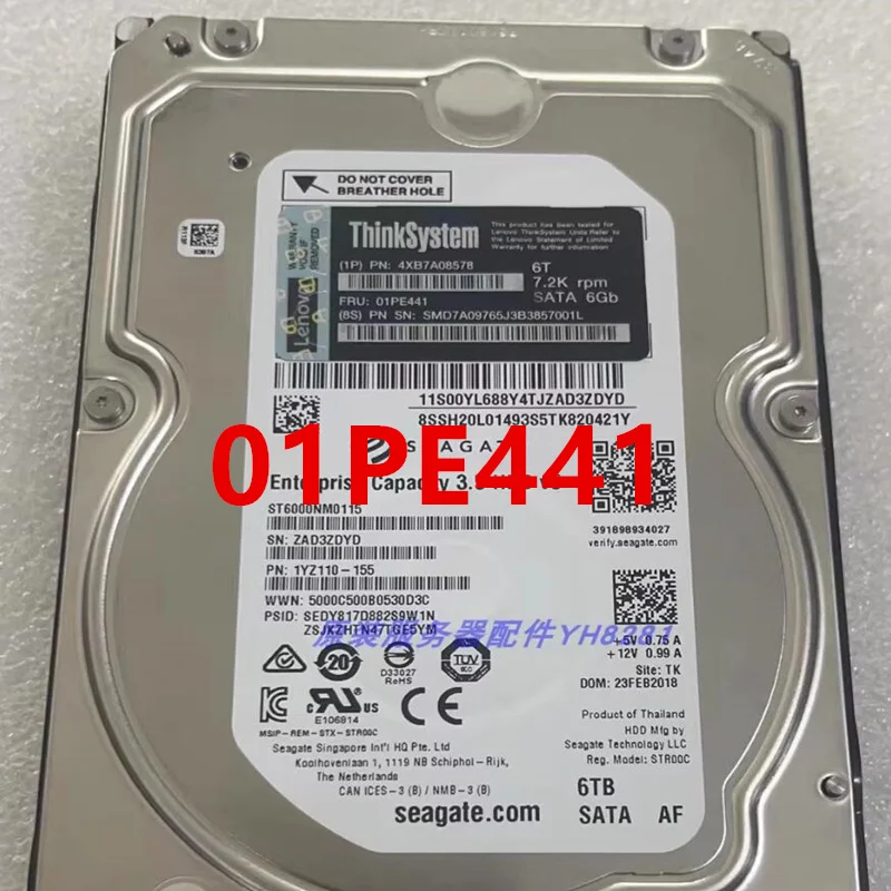 

Original Almost New Hard Disk For LENOVO 6TB SATA 3.5" 7200RPM 128MB Desktop HDD For 4XB7A08578 01PE441 ST6000NM0115