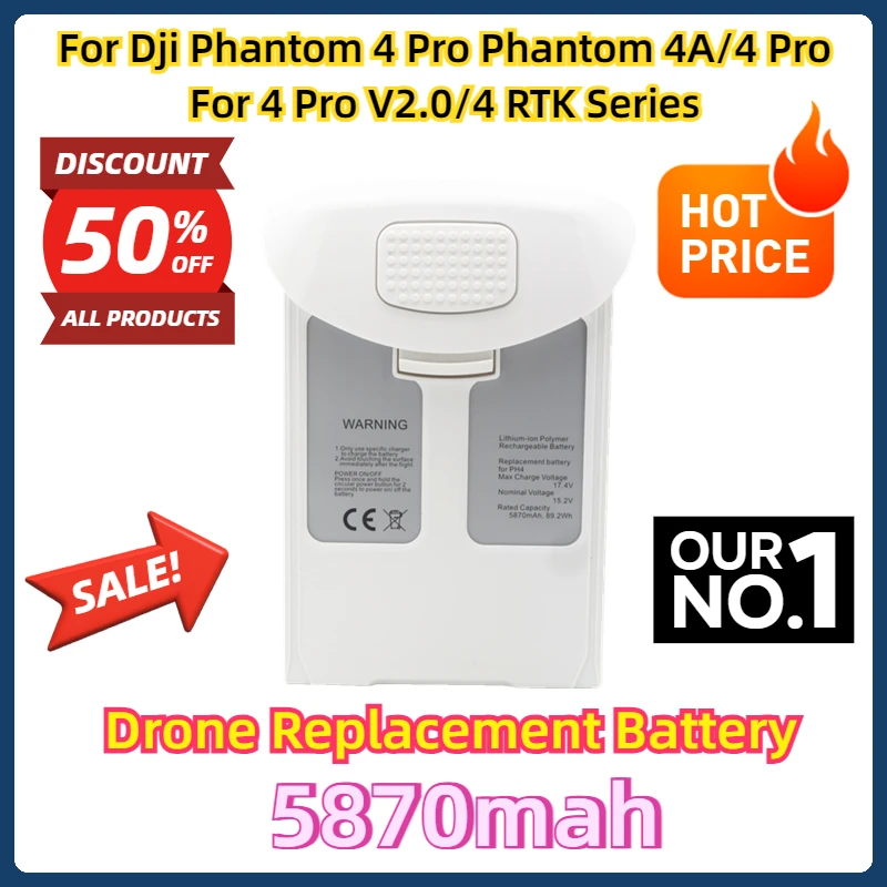 Сменный аккумулятор для дрона Dji Phantom 4 Pro Аккумулятор 5870 мАч совместимый с 4A/4 Pro/4