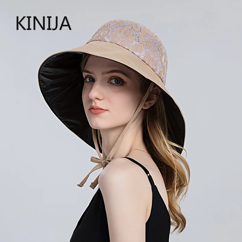 Summer Beach Sun Hat Neck UV Sun Protection Hat Breathable Solid Big Brim Bucket Hat Women Outdoor Adjustable Fisherman Hat Girl