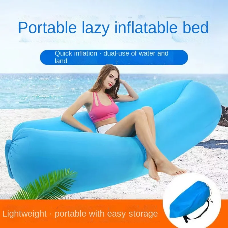 

Outdoor Portable Lazy Inflatable Sofa Bag Lunch Break Air Mattress Single Person Camping Beach Bed Vibrato Net Red Air Sofa