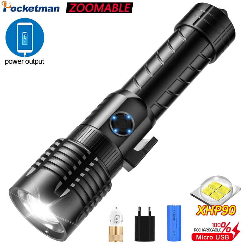 

Flashlights Rechargeable High Lumens Super Bright Zoomable Waterproof Flash Light LED Tactical Flashlight for Camping Lantern