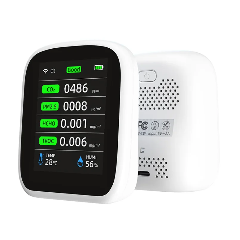 

8 In 1 Greenhouse Tuya PM2.5 WiFi Smart NDIR Co2 PM2.5 Sensor Indoor Air Quality Monitor Portable Co2 Monitor