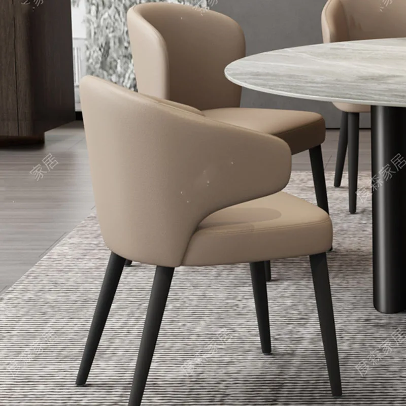 Дешевый обеденный стул с низкой спинкой черные ножки мягкий для спальни