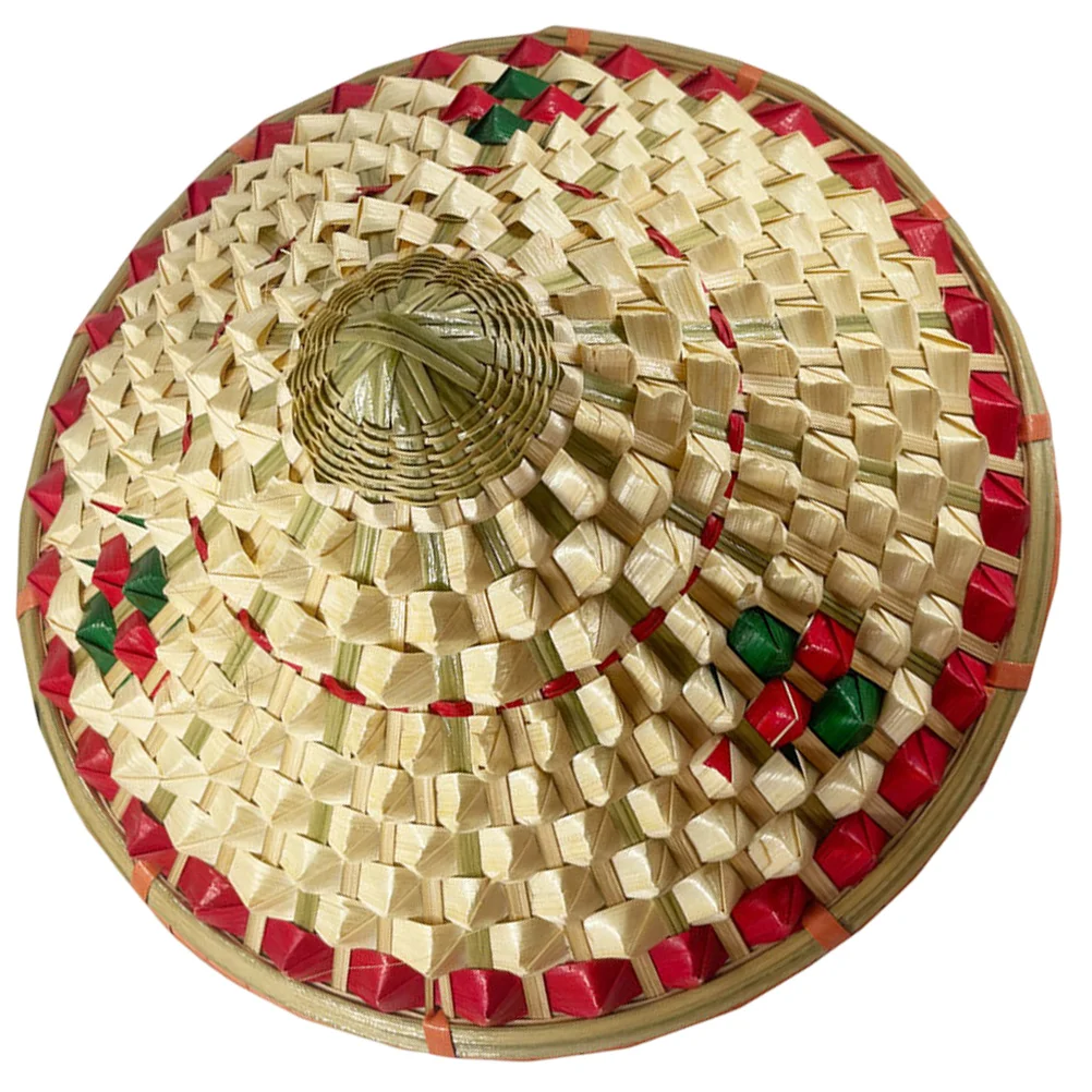 

Japandi Decor Chinese Style Bamboo Hat Outdoor Kids Children Weaving Conical Sunshade Travel