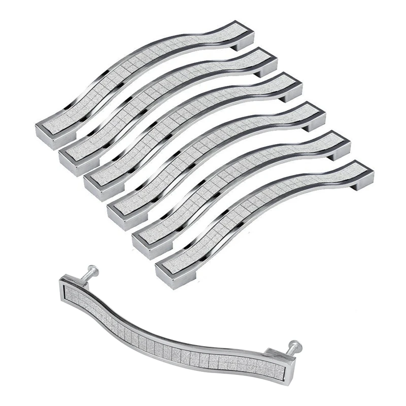 

16 шт., рукоятки для кухонных шкафов, ящиков, дверей серебристых-6 шт. 96 мм и 10 шт. 128 мм