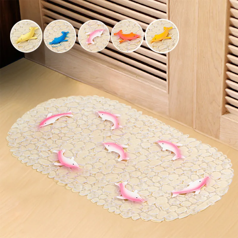 

Very Cute Dolphin Style Bath Mat Bathroom Non-Slip Rug Toilet Bath Waterproof PVC Material Floor Foot Mat Wholesale/Retail