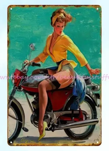 Canlendar искусство мотоцикла фотосессия металлический жестяной знак аксессуары для