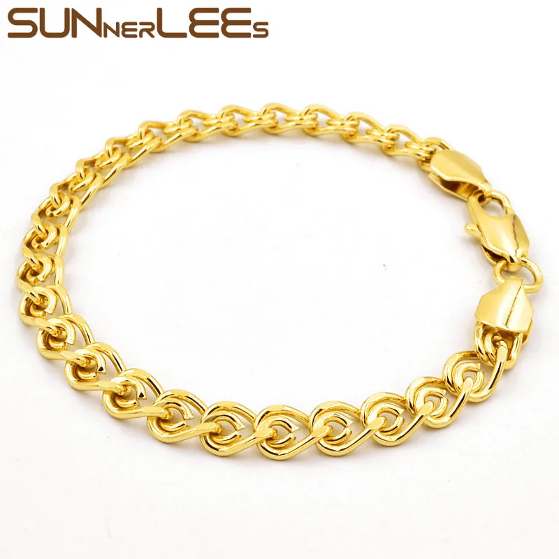 SUNNERLEES Модные Ювелирные изделия Белый Розовый золотой цвет браслет 6 мм Улитка