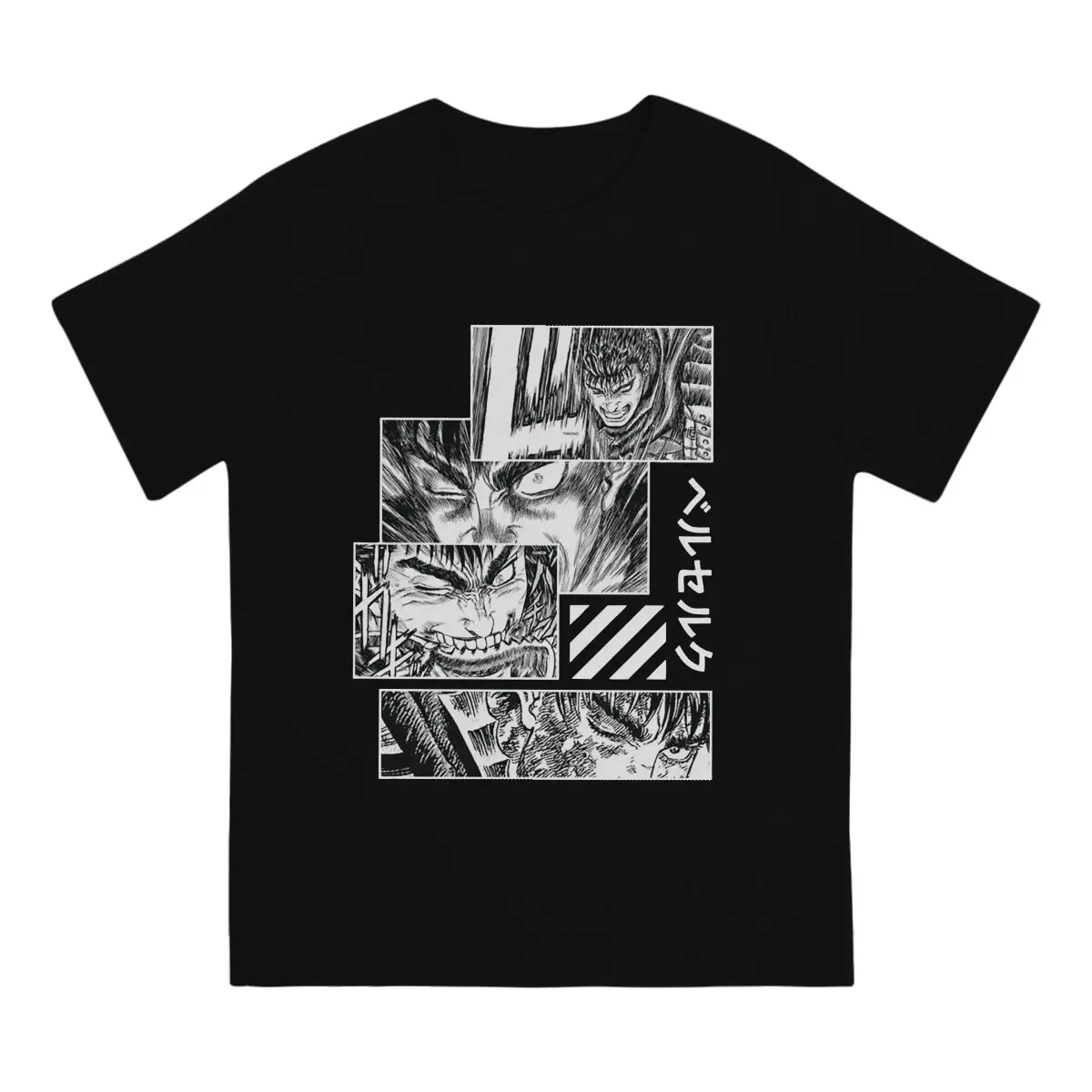 

Swordsman Beast Griffith T Shirt for Men Pure Cotton Funny T-Shirts Round Neck Berserk Guts Manga Anime Tee Shirt Short Sleeve