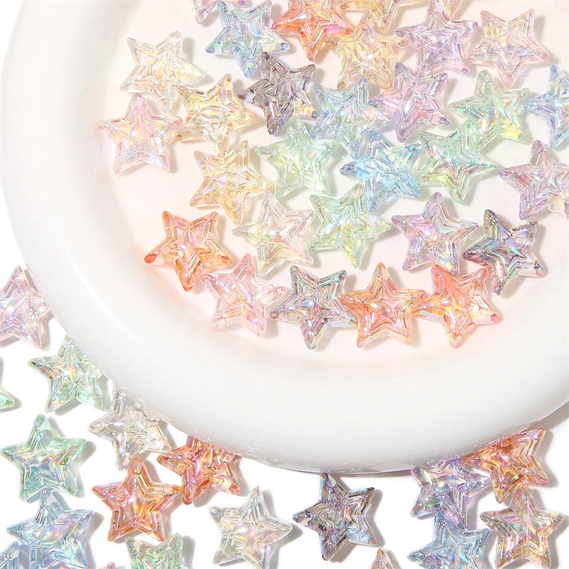 Прозрачные Акриловые бусины с УФ эффектом 4 шт. 24 мм отверстие 2 для браслетов