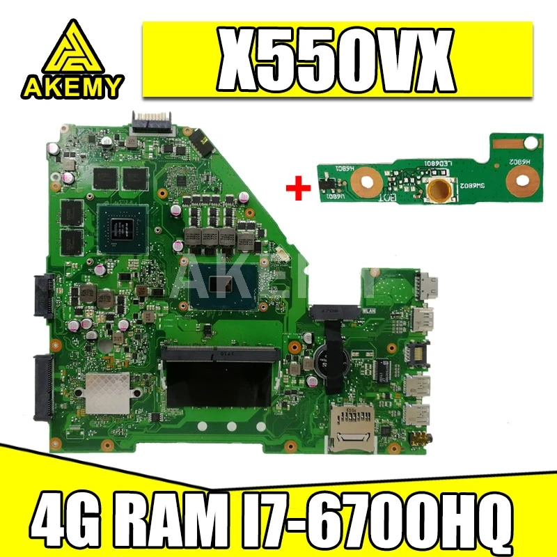 

Новая материнская плата AKEMY X550VX для ноутбука ASUS X550VX X550VX FZ50VX FH5900V FX50V, оригинальная материнская плата GTX950M, Детская 4 Гб ОЗУ