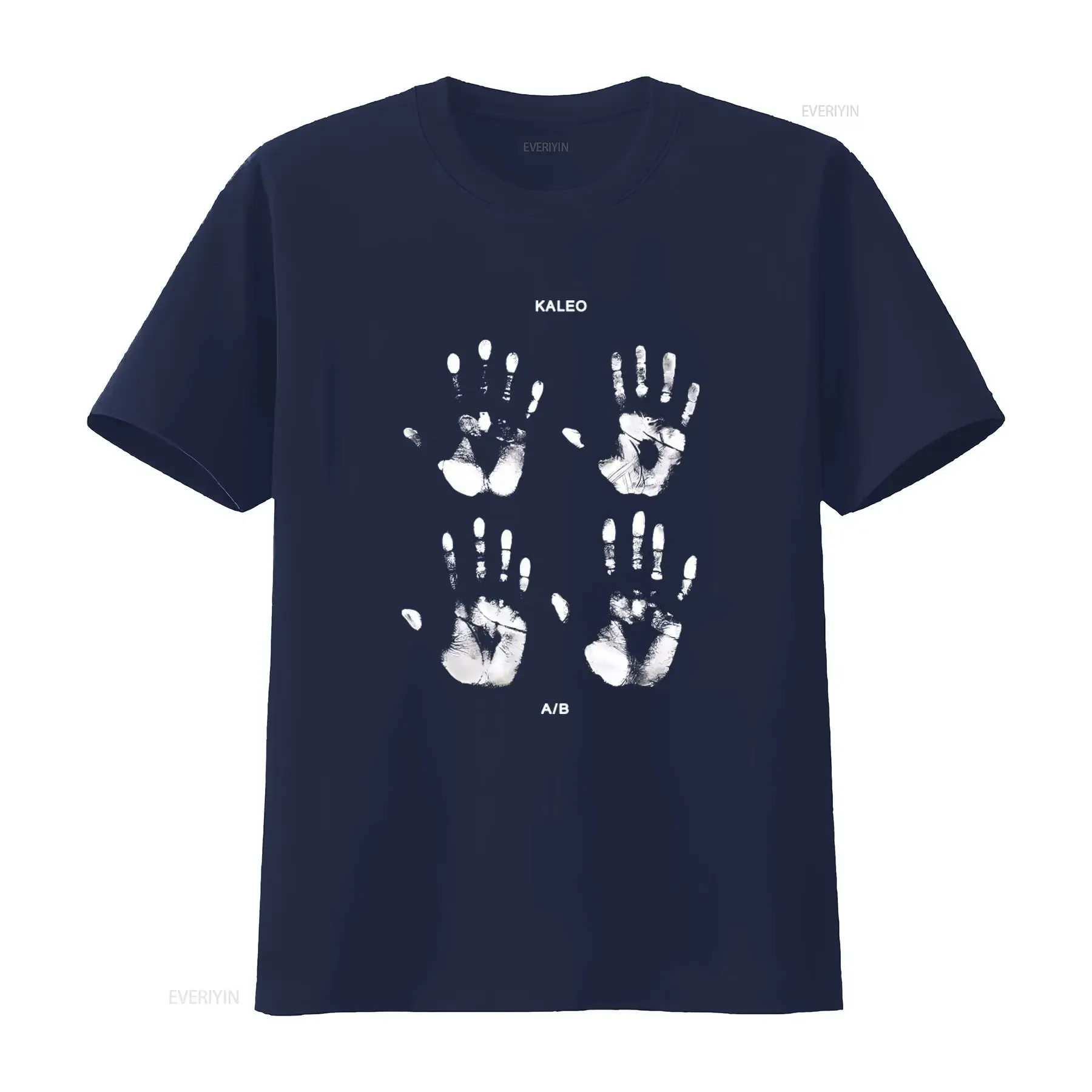 Фото Новая футболка NWT Kaleo Palm Distressed Music A B 2022 с уникальным дизайном в виде отпечатков рук для влюбленных, винтажная, мягкая, стильная, мужская. №4