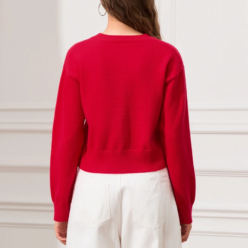 Женский укороченный кардиган Y2k вязаный свитер пальто на пуговицах спереди милый