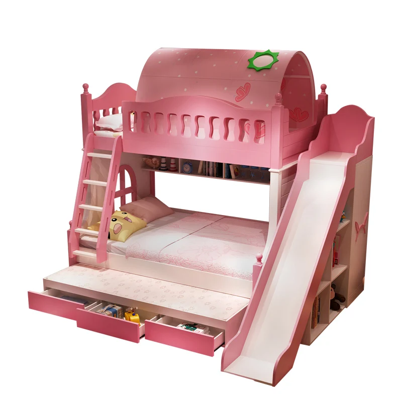 Кровать вверх и вниз детская кровать двухъярусная для взрослых принцессы