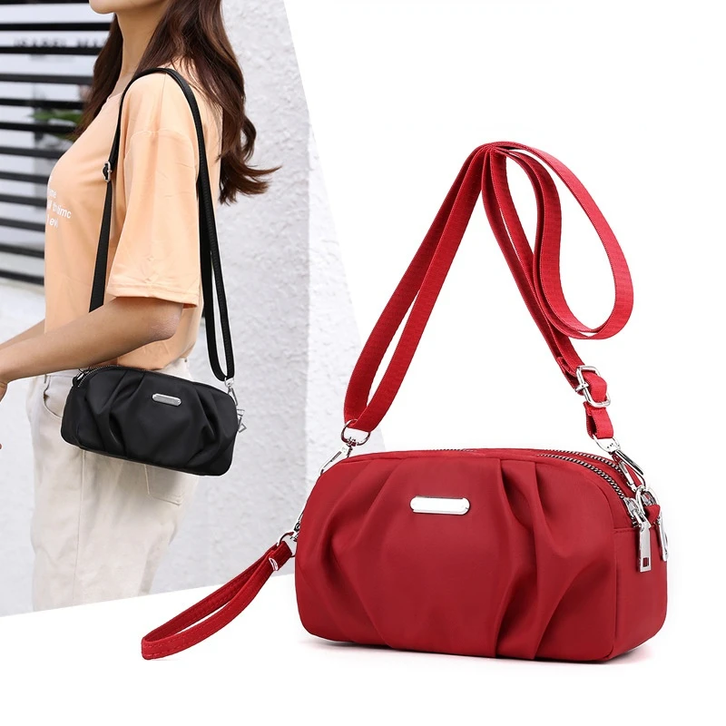 

Nylon Crossbody Bag Women Waterproof Shoulder Bags Small Travel Purses and Handbags Solid Zipper Lady Cross Body Bag