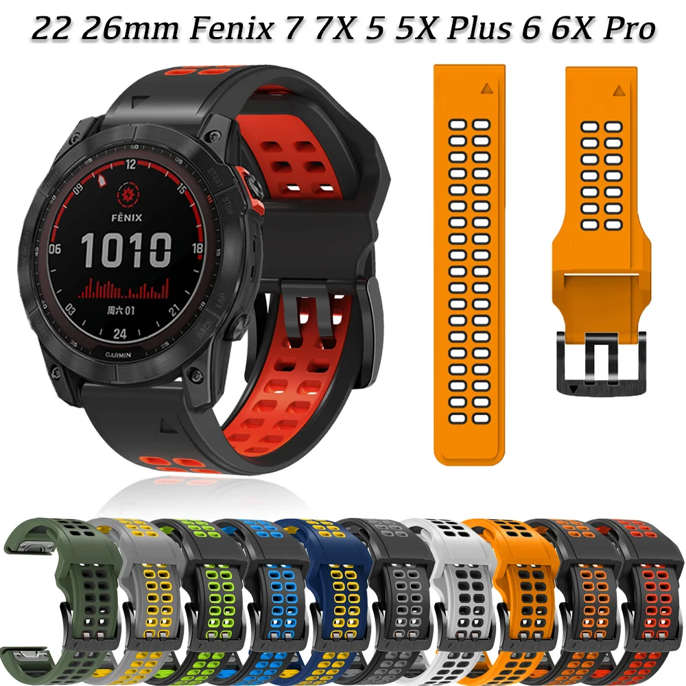 

Ремешок силиконовый для наручных часов Garmin Fenix 7 7X 6 6X Pro 5 5X Plus 3HR 935