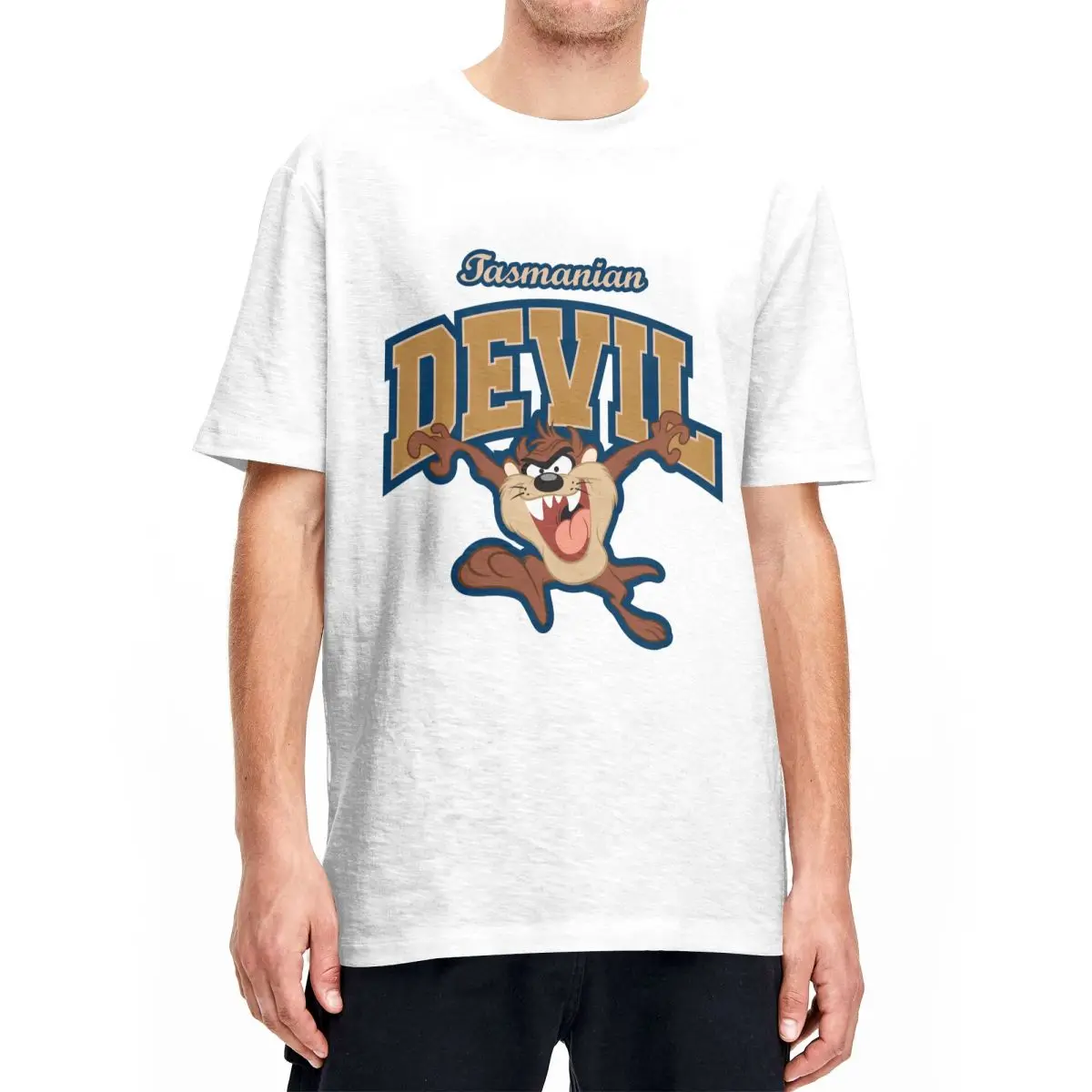 ü Men Women's TAZ Cartoon Tasmanian Devil (2) Футболки 100% Bawełna Odzież Śmieszne Koszulki z Krótkim Rękawem Crew Neck Oryginalny