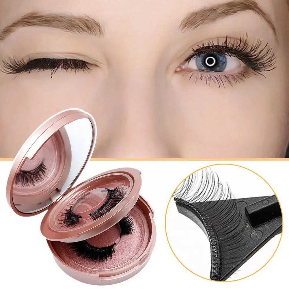 Magnetic EyeLashes Kit With Applicator 3D Natural Look Eyelash Glue Eye False Easy No Wear Need Lashes Reusable Magnetic La S0T2