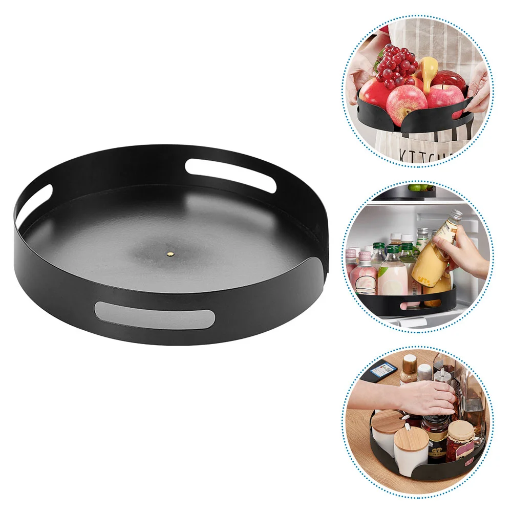 

Organizer Spice Tray Rotating Turntable Rack Cabinet Storage Round Holder Kitchen Makeup Seasoning Jar Condimentmetal Countertop