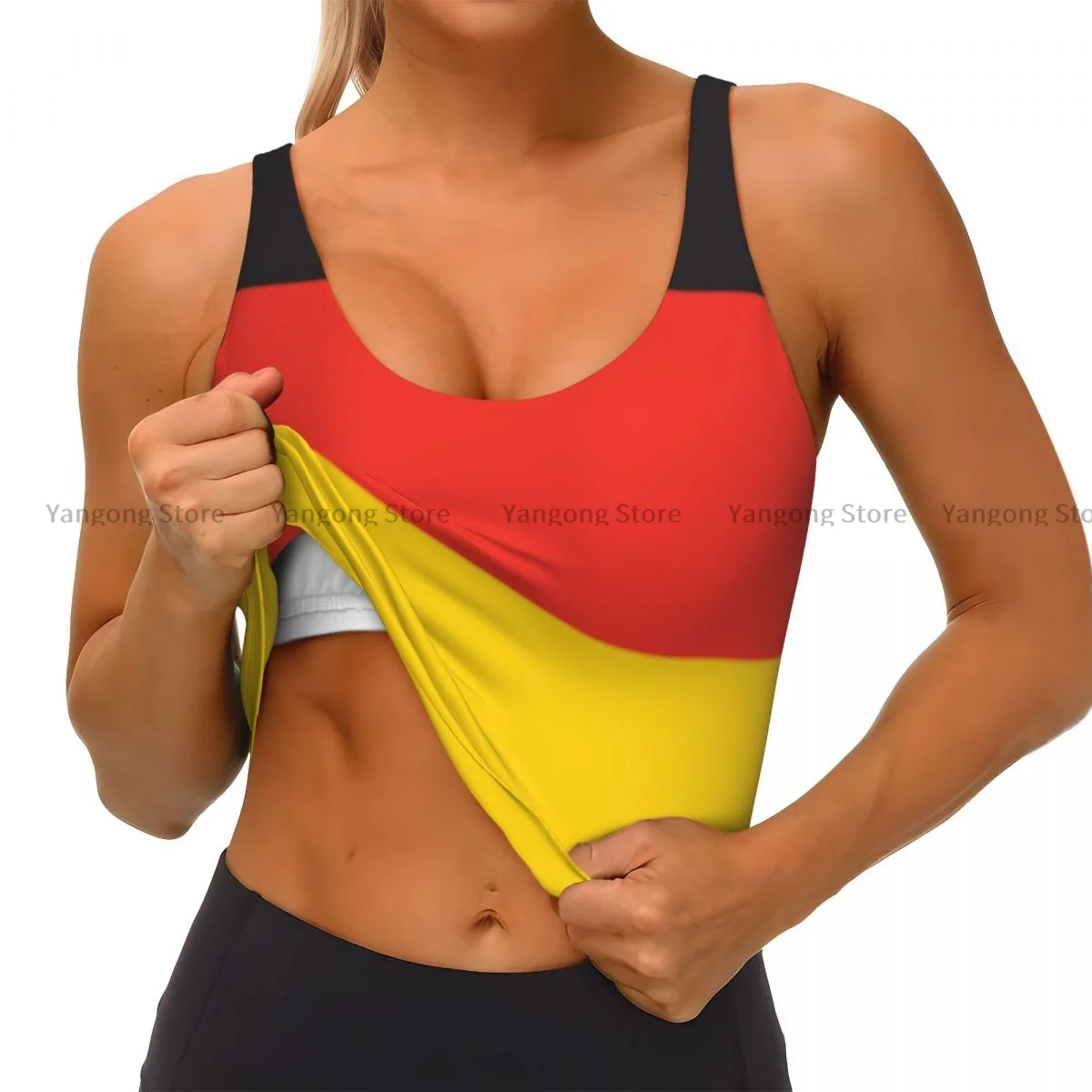 Жилет для йоги женский спортивный укороченный топ с немецким флагом уличная