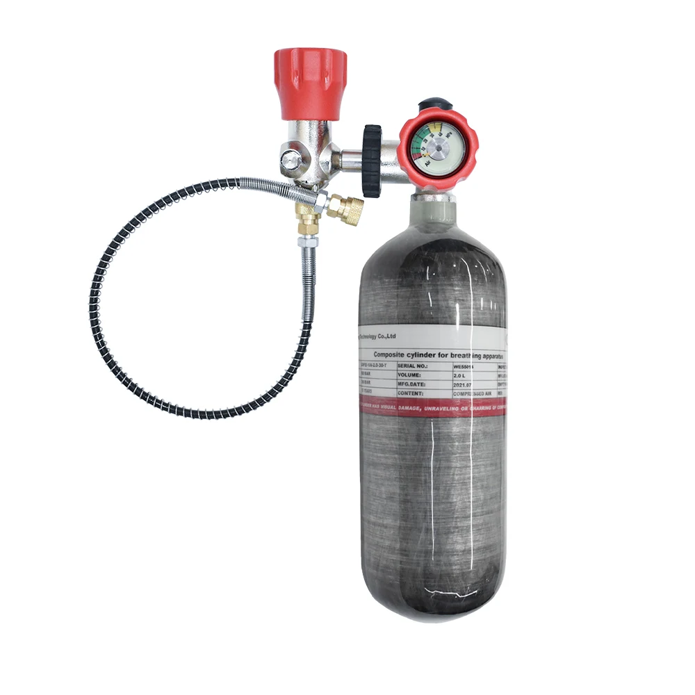 

Газовый баллон из углеродного волокна TUXING 2L 4500Psi 300Bar для пейнтбола HPA Воздушный бак заполняющая станция с клапаном PCP винтовка резьба M18 * 1,5