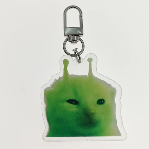 Брелок Green Alien Cat Fun