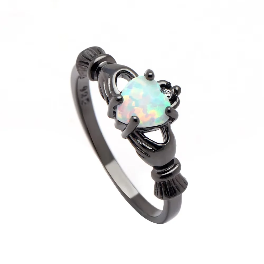 Кольца с радужным опалом в виде обеих рук для женщин свадебные украшения