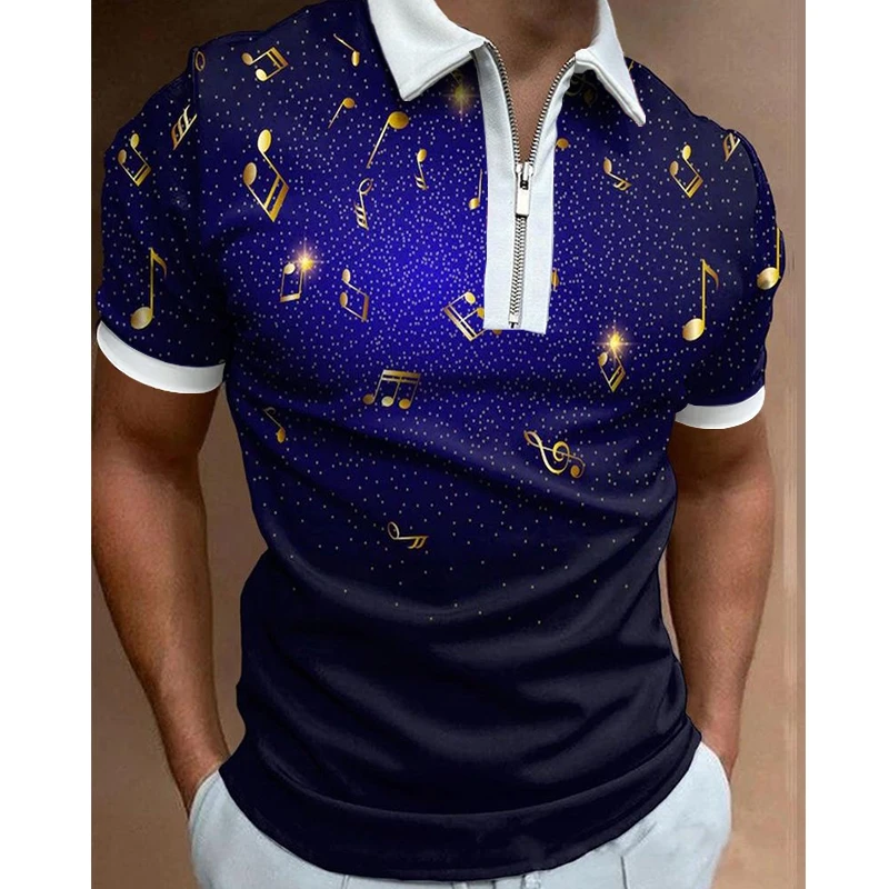 

2022 New Men's Polo Shirts Summer High Quality Casual Everyday Short Sleeves 3D Printing Men's Shirts Lapel Zipper T-Shirts