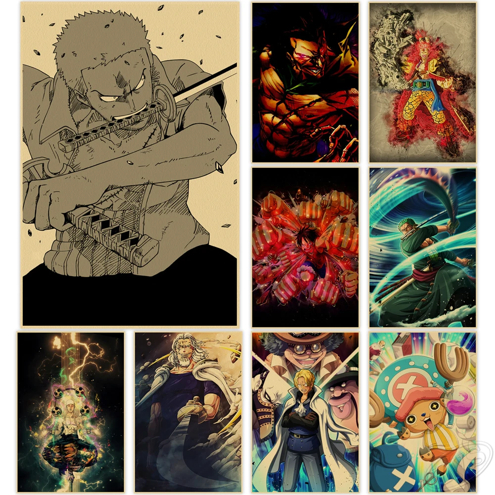 Крафт-бумага One Piece Roronoa плакат Zoro аниме HD живопись Vinsmoke Sanji картина Nami