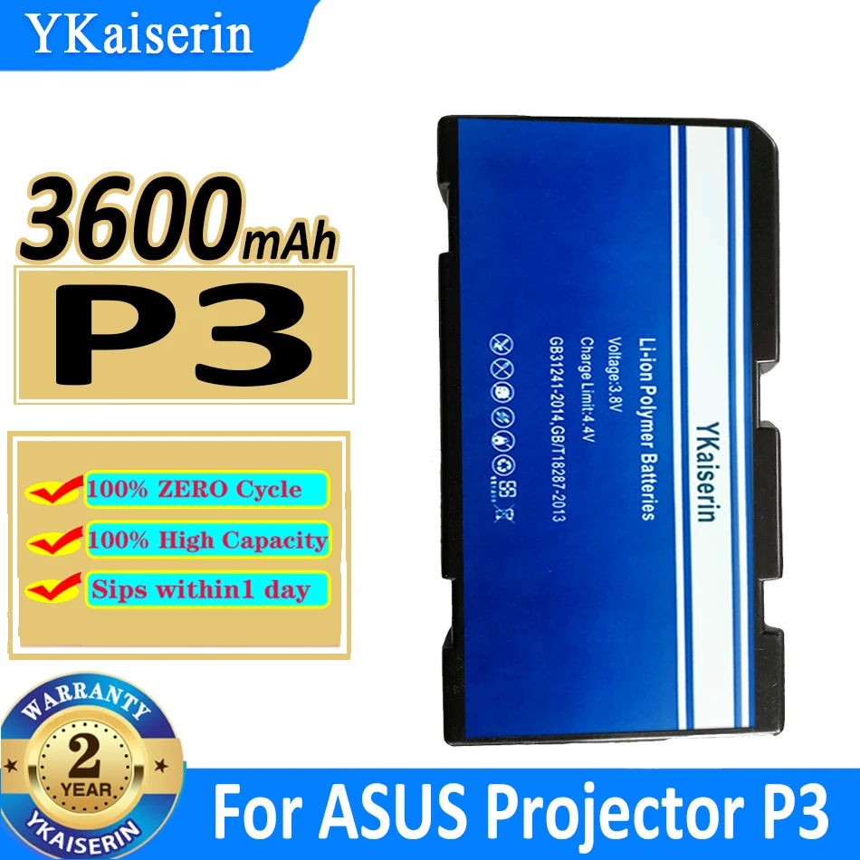 

3600mAh YKaiserin Battery For ASUS Projector P3 Bateria