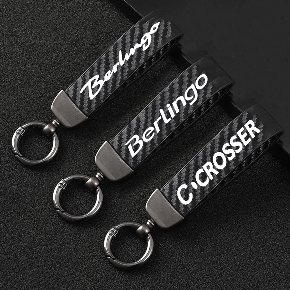 

Car KeyChain High-Grade Carbon Fiber Style Key Rings Holder Bag For Citroen Berlingo C-Crosser C-ELYSEE Jumpy