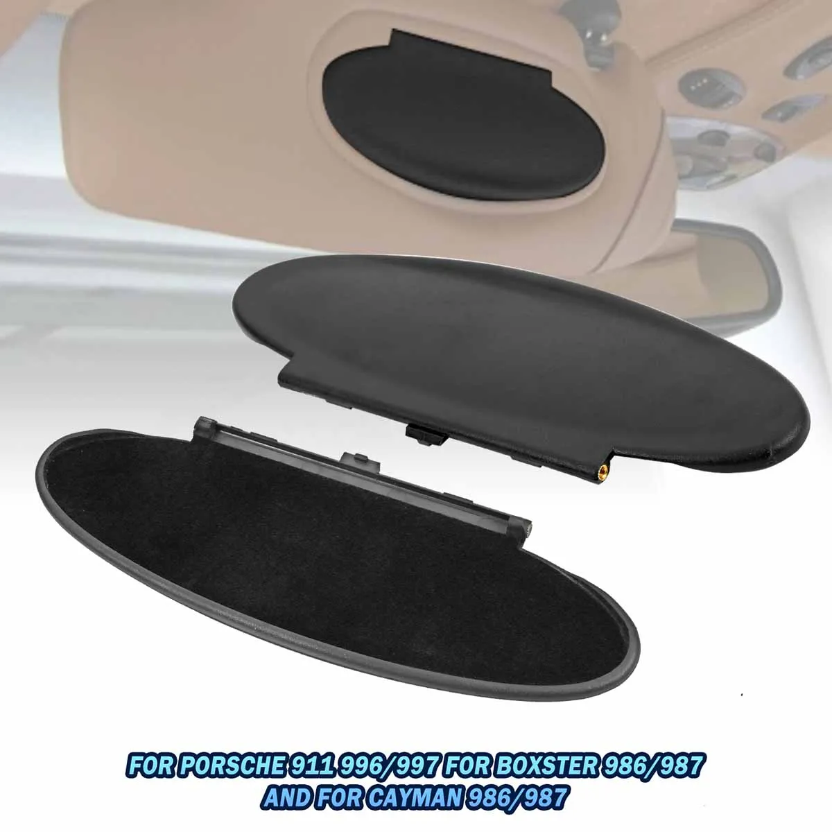 

2PCS/SET Sun Visor Mirror Covers For Porsche 2023 Accessories Sunshade Visor Mirror Guard Auto Interior Parts Replacement Tools