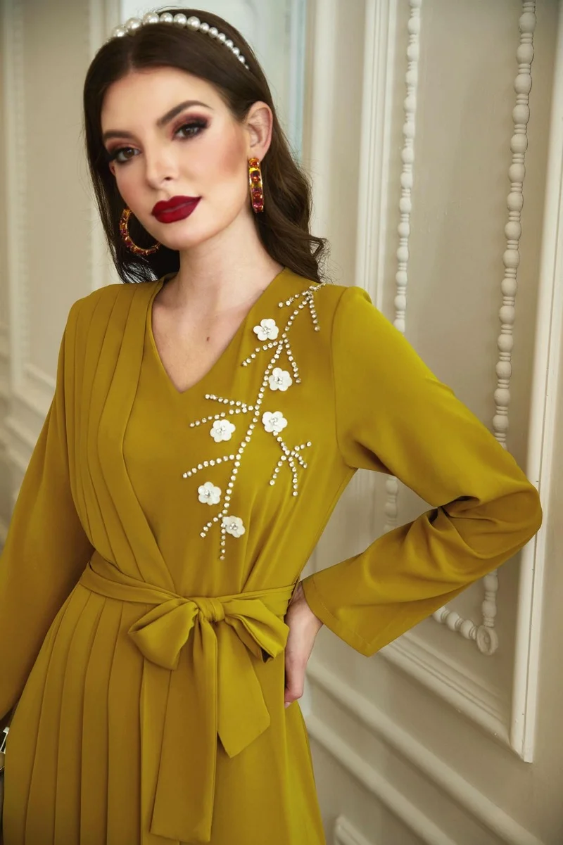 Muslim Dress Women 2022 Abaya Dubai Moroccan Caftan Evening Dresses Elegant Turkey Islam Clothing Robe Longue Femme Musulmane