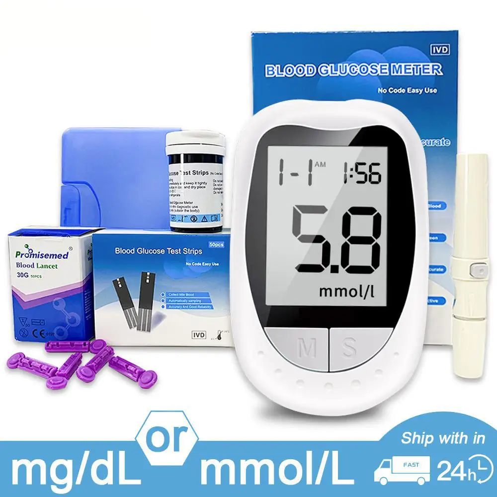 

Cofoe Blood Glucose Meter Glucometer Kit Code Free Diabetes Test 50/100pcs Strips With Lancets Medical Mg/Mmol