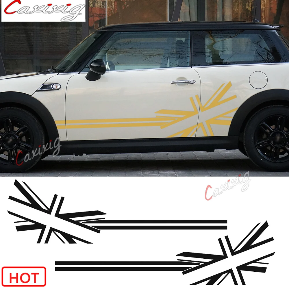 

2pcs Union Jack Flag Side Stripes Door Side Decal Stickers For BMW MINI Cooper S Countryman R60 F60 F55 F56 R56 Paceman R61 R50