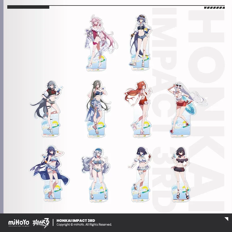 Фото Предзаказ: Официальный мерч Sunsyea Honkai Impact 3rd от miHoYo, серия YYXR, 6 акриловых подставок-значков с Кианой, Сиеле, Фу Хуа, Элизией №2