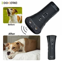 ultrasonic double head double horn led laser dog training device dog repeller pet dog barking training device without battery