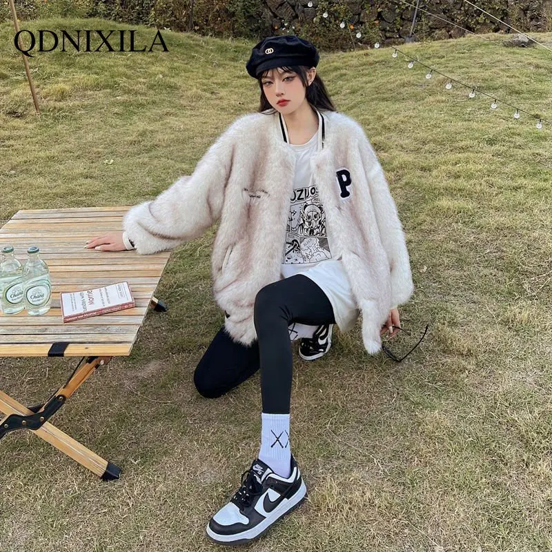 Women's Fur Coat Winter Fur Jacket Thickened Plush Jacket Imitation Faux Fur Coat Top Women New In Outerwear Fur Coat Women